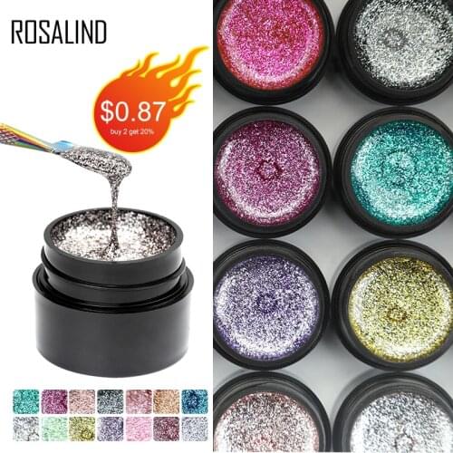 ROSALIND Gel Polish Hybrid Varnish Set Shiny Platinum Nail Art UV Colors Top Base Coat Primer All For Manicure Gel Nail Polish
