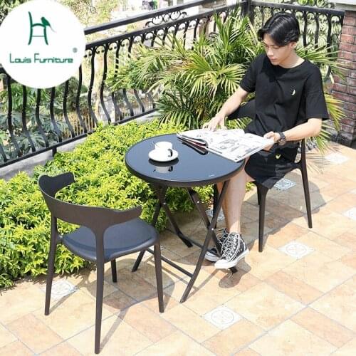 Louis fashion Three-piece balcony small table and chair set simple modern small indoor lounge home outdoor garden