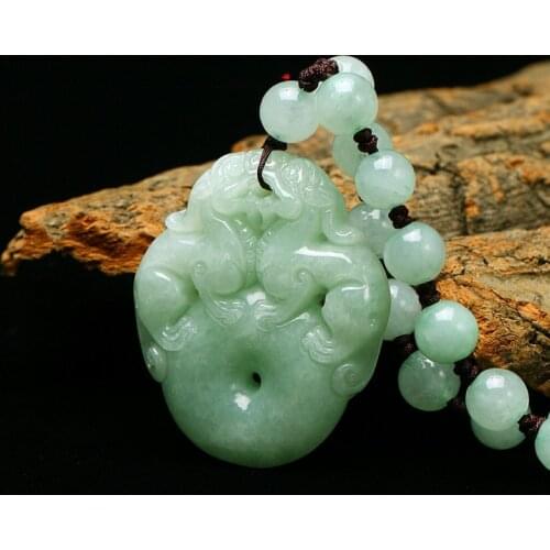 Natural Myanmar jadeite brave troops safety button pendant simple pendant temperament jewellery fashion for women men lucky