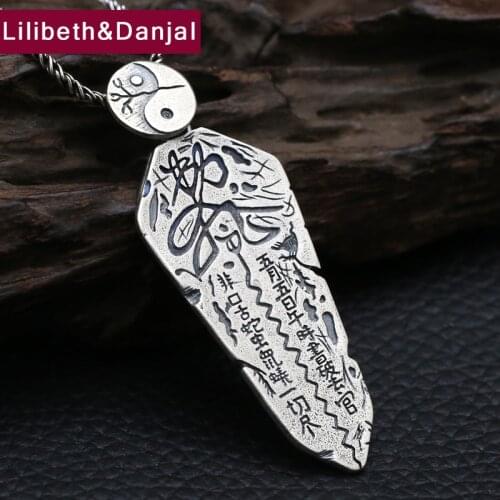 New Buddha Couple Pendant 925 Sterling silver Ethnic Lucky Peace symbol Necklace Pendant Men Gift Fine Jewelry FP11