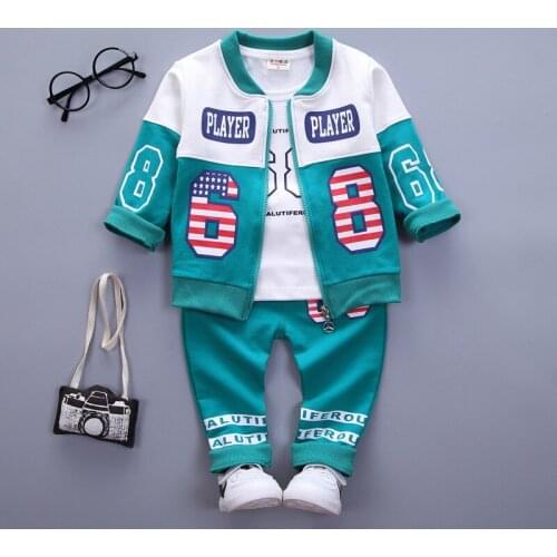 New Kids Suit Fall Childrens Three-piece Korean Cotton Suit Casual Suit for Babies and Males