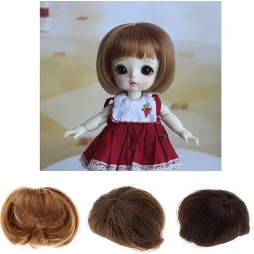 Adorable Doll Wig, Short Hair Cute Bob Style, 1/8 BJD Doll Making Supplies