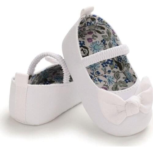 Fall Newborn Baby Girls Shoes Toddler Soft Solid Color Comfortable Bottom Non-slip Bow Shoes