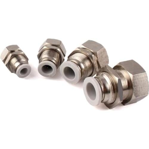 PMF Internal Thread Partition Straight Through Quick Plug Connector 4 6 8 10 12mm Pneumatic Wear Plate String Plate 01 02