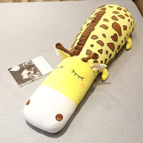 90/105 cm 2020 new cartoon animal strip pillow software cartoon filled plush doll couple double pillow removable and washable