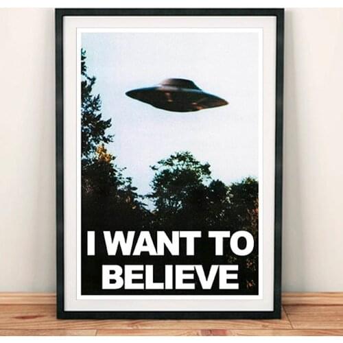 I Want To Believe Quote Poster Minimalism Forest Nature Wildfire Wall Art Canvas Games Poster HD Print Home Decor Painting