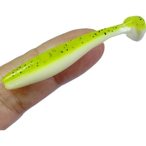 5.5cm 10pcs Shad Worm Silicon Swimbaits isca Artificial Worm Soft Bait Fish Wobblers Bass Carp Flying Fishing Lure T Tail