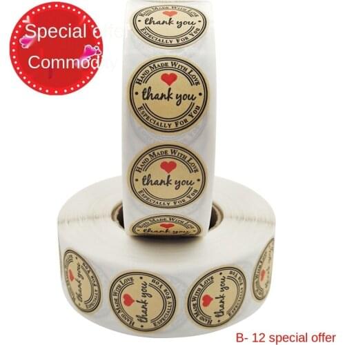 Kraft paper roll manual DIY thank you sticker gift decoration sticker