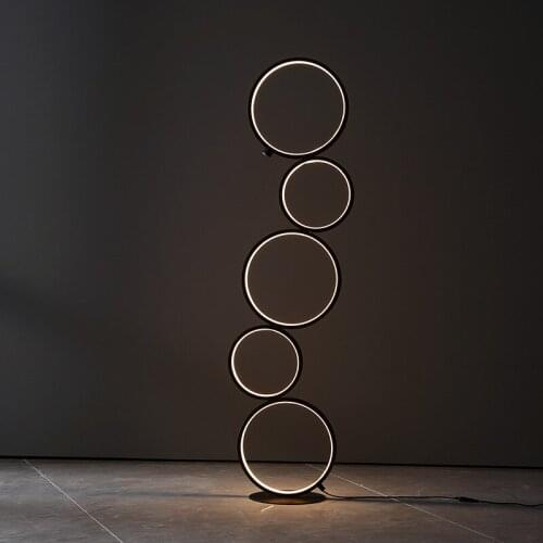 Modern Rings Art Floor Lamp Dimmable Home Decor Light Nordic LED Standing Lamp Living Room Bedroom Indoor Lighting Lights