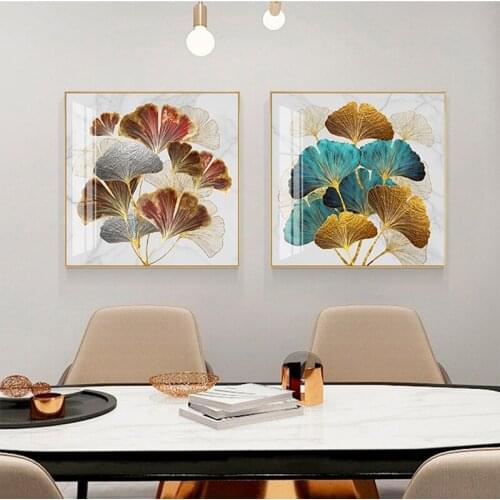 Modern Minimalism Color Plant Leaves Canvas Painting Wall Art Nordic Posters and Prints Wall Pictures for Living Room Decoration