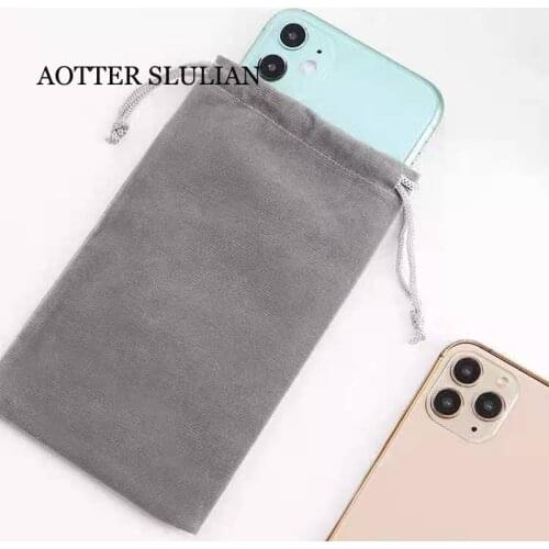 Phone Storage Drawstring Bag Portable Power Bank Protective Cases USB Charger Earphone Waterproof Cloth Bag for iPhone 12 11 Pro
