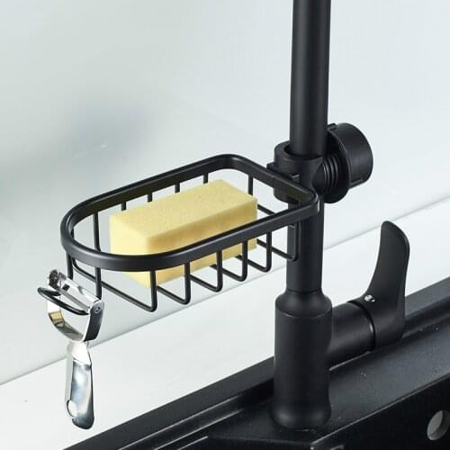 Telescopic Sink Shelf Soap Sponge Drain Rack Storage Basket Faucet Holder Adjustable Bathroom Holder Sink For Home Kitchen