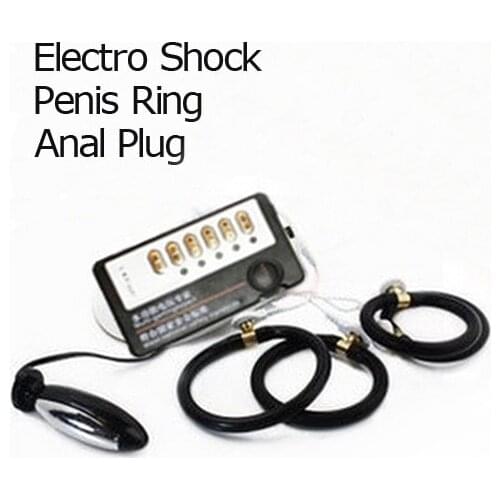 Time Delay Cockrings Electrical Shock Penis Enlarger Ring Electric Anal Butt Plug Stimulation Electro Sex Toys