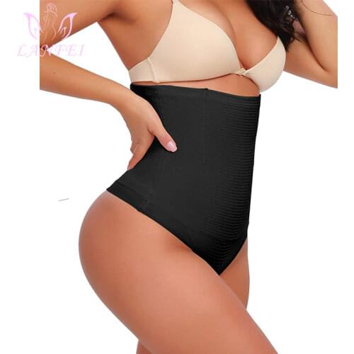 LANFEI Womens High Waist Trainer Panties Tummy Control Thong Sexy Seamless Slimming Shapewear Body Shapers Butt Lifter Underwear