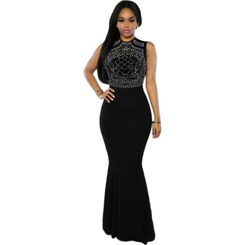 Summer Elegant Diamonds Women Long Party Dress blue Black red Bodycon Sexy Maxi Evening Mermaid Dresses Vestidos Verano 2021