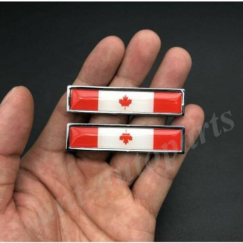 2x Metal Canada Canadian Flag Car Emblem Badge Motorcycle Sticker Fairing