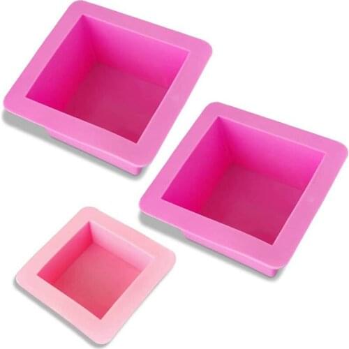 3 Pcs Non-Stick Square Baking Silicone Molds,Quick Release Bread Pan Bakeware Tray for Cheese Cake Tier Cake Handmade