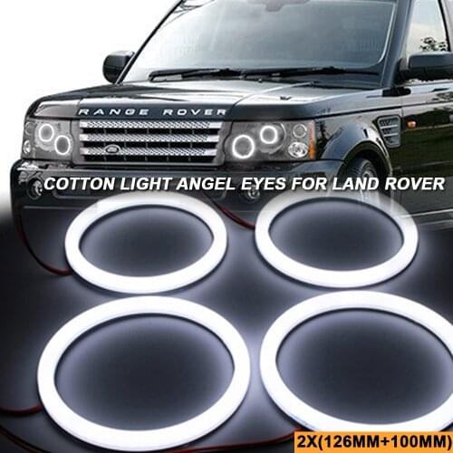 4Pcs White LED Angel Eyes Cotton Light for Land Rover Range Rover L322 2002-2012 Cotton Light Halo Ring Daytime Running Light