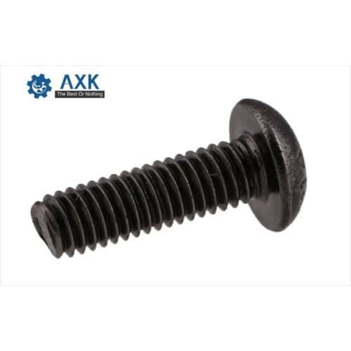 50Pcs M5/M6*L 304 Stainless Steel A2-70/Black Plated Hexagon Socket Button Head Self-Tapping Screws Round Head Hex Screws