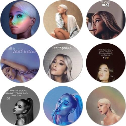 Ariana Grande AG Rainbow Sweetener Icons Pins Badge Decoration Brooches Metal Badges For Clothes Backpack Decoration 58mm