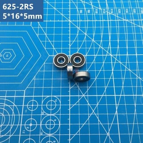 Free Shipping 20pcs 625-2RS deep groove ball bearing 5*16*5mm miniature bearing for Wire Electrical Discharge Machining (WEDM)