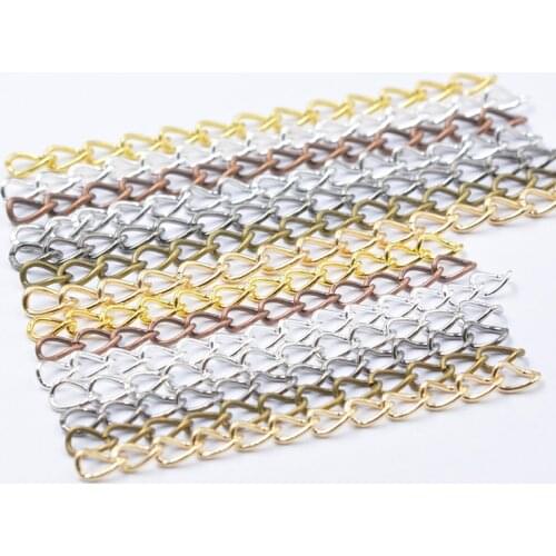 50pcs/lot 50mm 70mm Diameter 0.9mm 0.7mm Mixed Metallic Color Extended Extension Tail Chain for DIY Jewelry Making Findings
