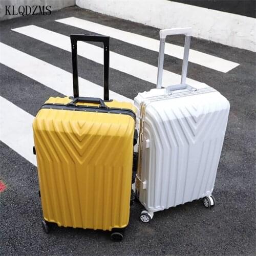 KLQDZMS 20’’22’’24’’26Inch New Business Travel Suitcase On Wheels ABS Spinner Rolling Luggage HOT Sell College Style