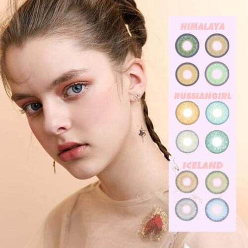 Natural Look Colored Eye Contacts Lenses Yearly RussianGirl Iceland Series Contact Lenses For eyes Hotsale Cosmetic Contact Lens