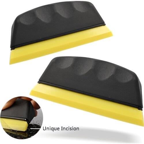 EHDIS 1/2pcs 16cm Cleaning Glass Rubber Scraper Water Wipe Carbon Fiber Film Wrapping Vinyl Squeegee Window Tint Car Wash Tools