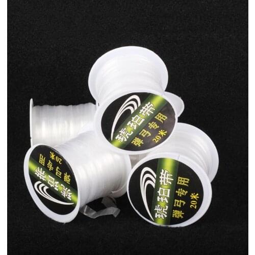 New Slingshot Rubber Band Tied White Color 20M/65.62ft High Elasticity Flexible Durable Manual Sling Hunting Game Accessory