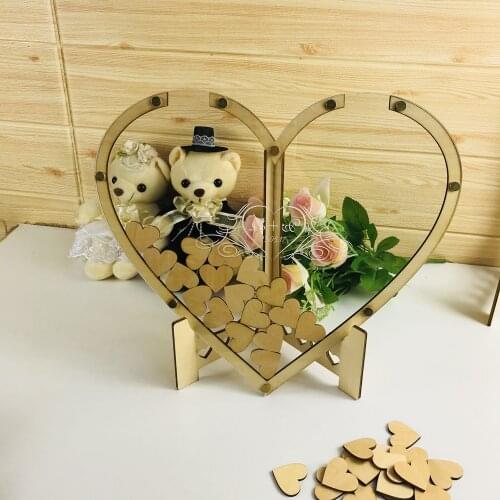 Personalized Rustic wedding guest book ,engraved Alternative Wooden memory guestbooks with heart signature hearts guest book