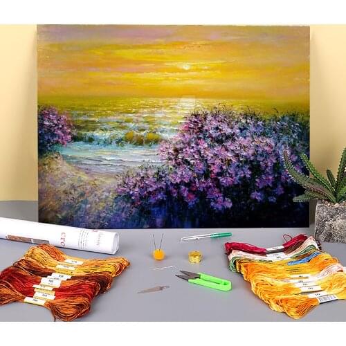 Oil Painting Style Ladaniya Printed 11CT Cross Stitch DIY Embroidery Set DMC Threads Painting Knitting Sewing Craft Counted