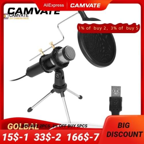 CAMVATE Condenser Microphone /USB Desktop Microphone With Tripod Desk Stand For PC Laptop/Conference/Gaming/Streaming Podcasting