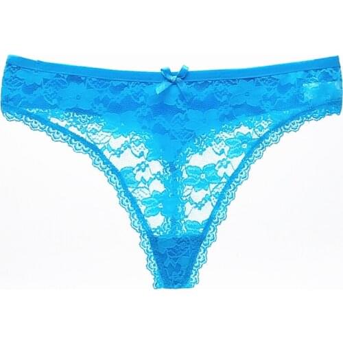 Lot 3 Pcs Women Sexy Lace Thongs G-strings Cotton Transparent Briefs Underwear Panties Ladies Knickers Lingerie for Women