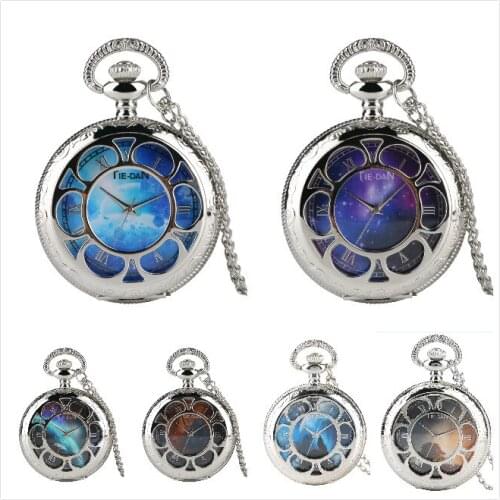 Mens Womens Retro Hollow Flower Design Quartz Watch with Chain Pocket Watch for Kid Leisure Fashion Pocket Watch for Teenagers