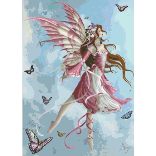 Fairy Butterfly Sewing kit Top Quality Embroidery Needlework 14CT Unprinted Art Cross Stitch Kits DIY Handmade Home Decor