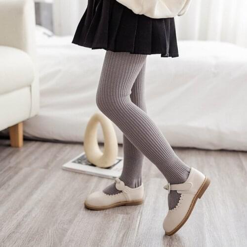 2021 Autumn New Kids Leggings Solid Drawstring Girls Tights Baby Leggings Socks