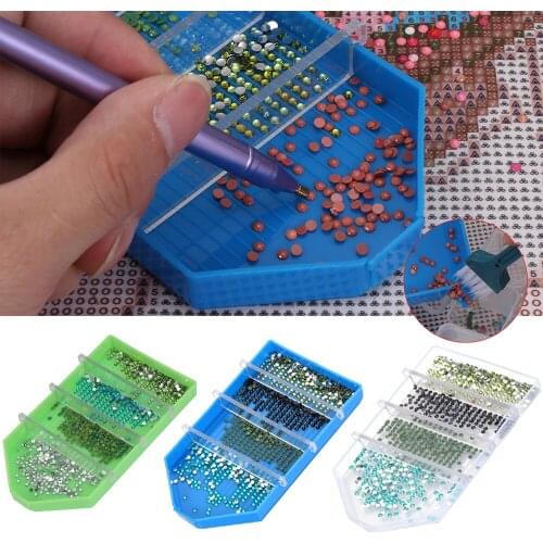 Plastic Drill Plate Embroidery Diamond Painting Tools Large Capacity Diamond Painting Tray Accessories with Cleaning Brush