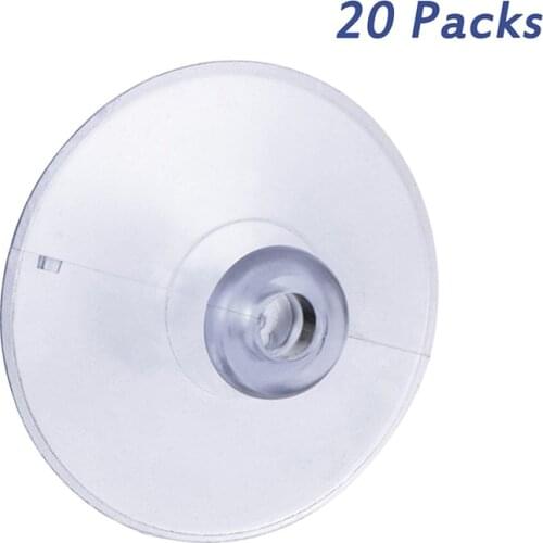 20Pcs Clear Suction Cup Without Hook Kitchen Reusable Transparent Mushroom Suction Cup Plastic Sucker Pads For Glass 45mm
