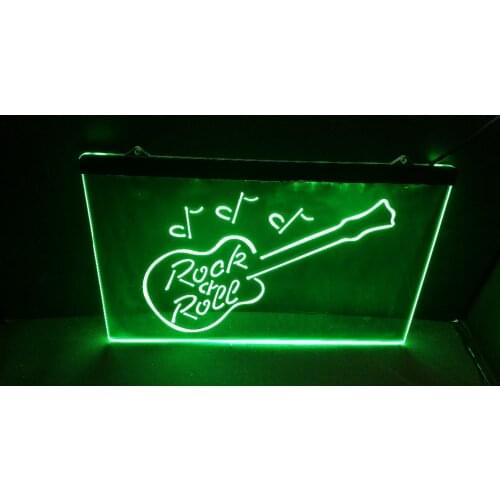 Rock and Roll Guitar Music 3 size new beer bar pub club 3d signs led neon light sign vintage home decor crafts