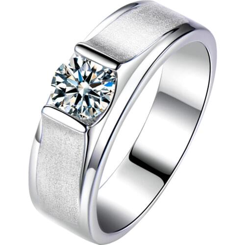 Luxury New Frosted Matte Mens Ring 925 Sterling Silver Engagement Exquisite Elegant Wedding Gift for Boyfriend Original Jewelry