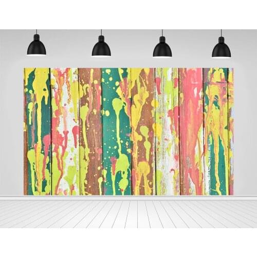 Scopiso Colorful Wood Board Backdrop Spray Paint Splatter Baby Portrait Food Photography Background for Photo Studio Photophone
