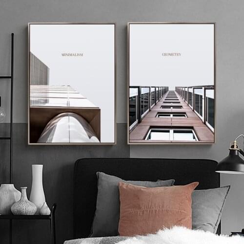 Nordic Building sculptures bridge wall art Canvas Painting Prints Landscape Posters for Living Room Morden contracted Home Decor