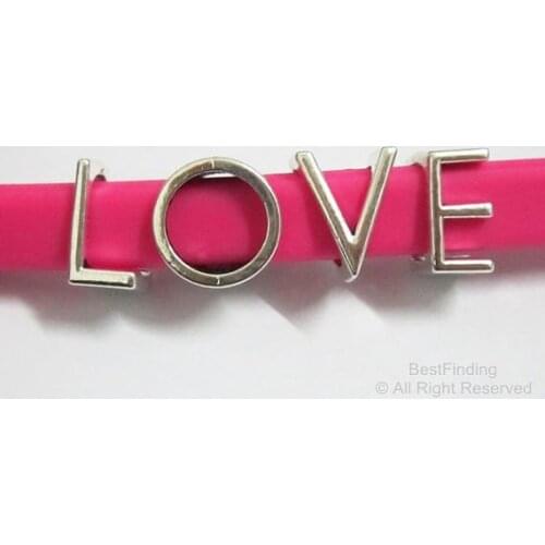 Licorice letters sliders Licorice leather findings letter L O V E X