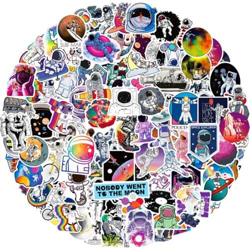 10/30/50/100PCS Cool Outer Space Astronaut Graffiti Stickers DIY Travel Luggage Guitar Fridge Laptop Waterproof Decal Sticker