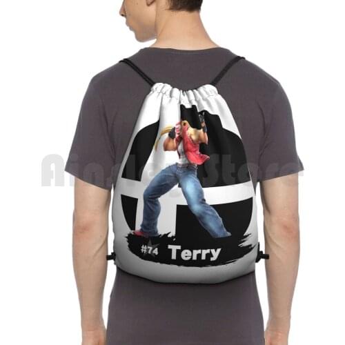 Copia De Super Smash Bros Ultimate-74 Terry Backpack Drawstring Bag Riding Climbing Gym Bag Smash Bros Terry Bogard Fatal