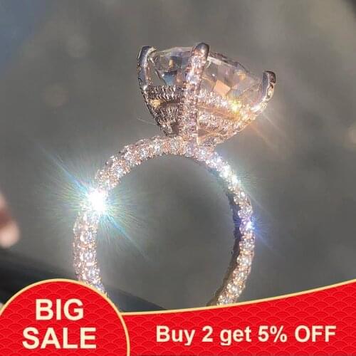 Vintage ring Rose Gold Filled Cubic Zirconia Party Wedding Band Rings for women men Wholesale Jewelry