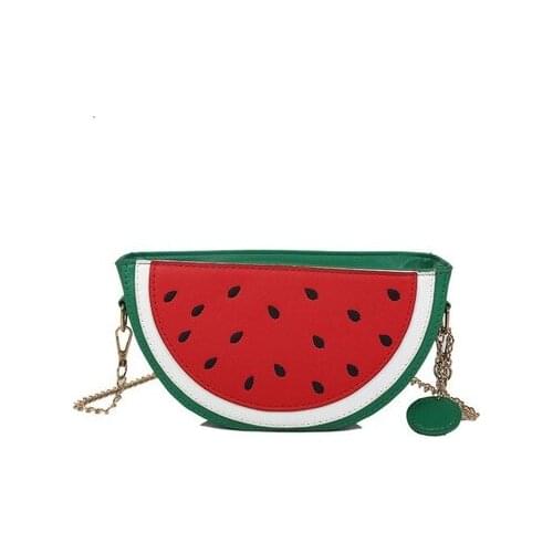 Cartoon Fruit Pattern Ladies Purses Handbags Fashion Pu Leather Chain Sling Crossbody Bags For Women