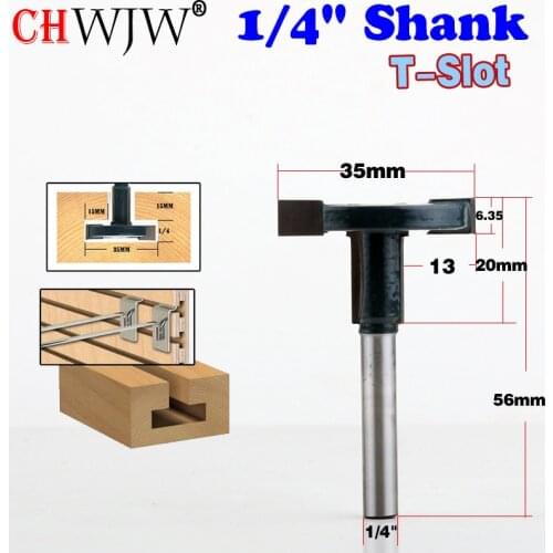 1pcs 1/4"Shank Top Quality T-Slot & T-Track Slotting Router Bit For Woodworking Chisel Cutter Wholesale Price - CHWJW