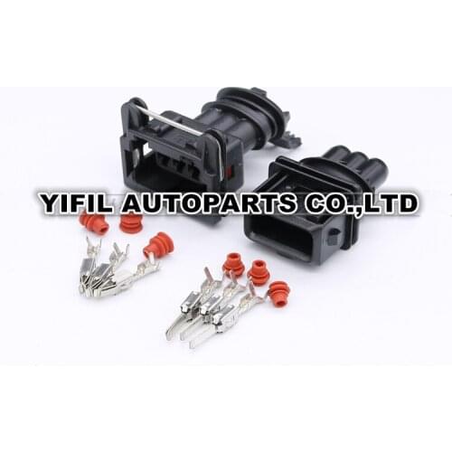 10sets/lot 3 Pin/Way 3.5mm AMP Power Timer JPT Connector Restrictor Sensor Fuel Spray Nozzle/Oil Throttle Plug For Bosch